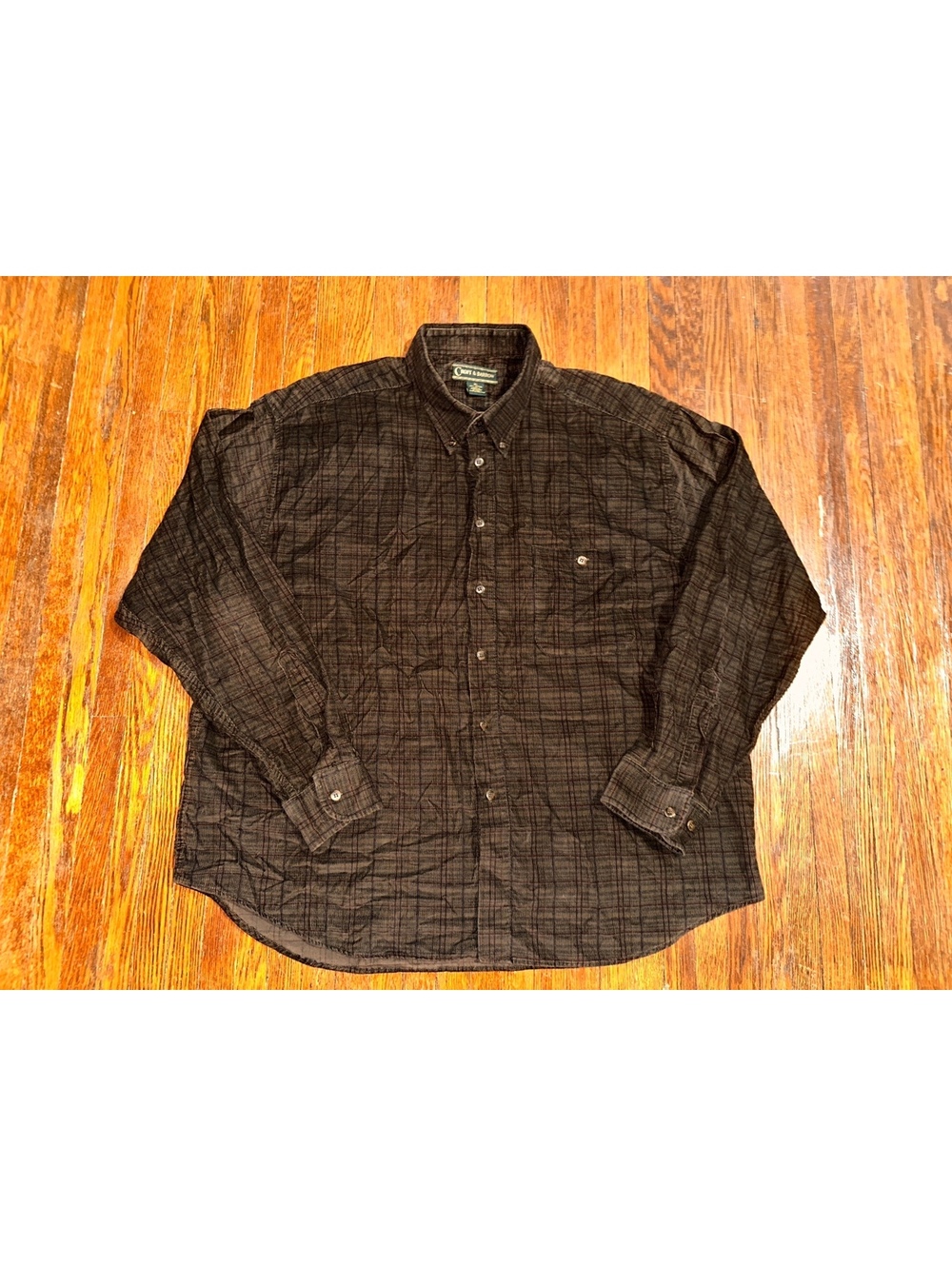 Men’s XL Croft and Barrow Corduroy Plaid Button Up Shirt